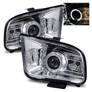Ford Mustang 2006 2009 LED Halo Projector Headlights Chrome (Fits: Base,GT Convertible 2 Door): Automotive