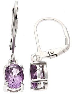 CleverEve Designer Series Sterling Silver Earrings w/ 8mm Round Genuine Amethyst: CleverEve: Jewelry