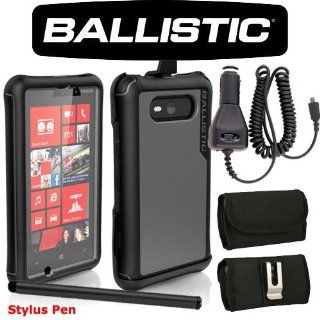 Ballistic Every1 Drop Protection Case for Nokia Lumia 820. Comes with Car Charger, Stylus Pen and Horizontal Metal Clip Case that fits your phone with the cover on it.: Cell Phones & Accessories