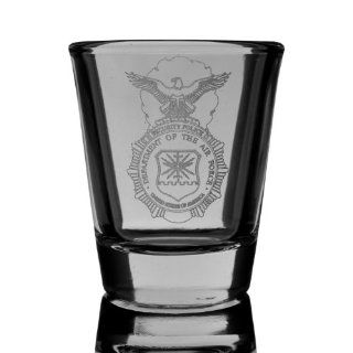 2oz Security Police shield SHOT GLASS Military USA Air Force: Kitchen & Dining