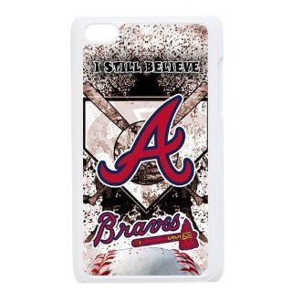 MLB Atlanta Braves Team For IPod Touch 4th Black or White Durable Plastic Case Creative New Life: Cell Phones & Accessories