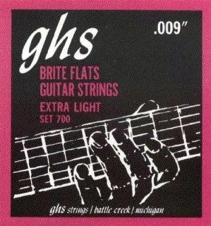GHS Brite Flats Electric Guitar Strings .009 .042: Musical Instruments