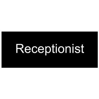 Receptionist White on Black Engraved Sign EGRE 535 WHTonBLK Wayfinding  Business And Store Signs 