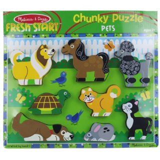Melissa & Doug Pets Wooden Chunky Puzzle: Toys & Games