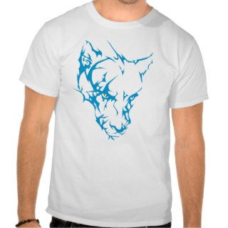 Blue Tribal Cat Tee Shirt