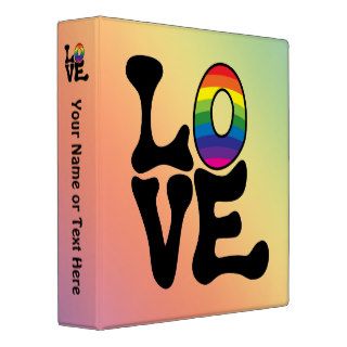 Hippie Rainbow Love Text Binders