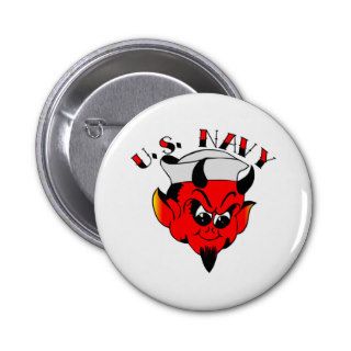 US Navy Lil Red Devil Old Skool Tattoo Pinback Buttons