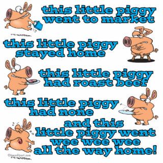 this little piggy nursery rhyme cartoon acrylic cut out