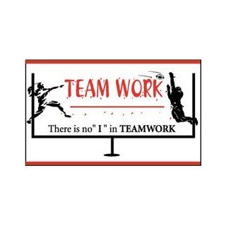 NMC BT524 Motivational and Safety Banner, Legend "TEAM WORK There is no "I" in TEAMWORK", 60" Length x 36" Height, Vinyl, Red/Black on White: Industrial Warning Signs: Industrial & Scientific