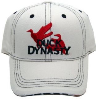 Duck Dynasty Beige Cap with Red Ducks Hat Adjustable Back Fits All Novelty Baseball Caps Clothing
