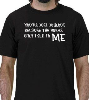 THE VOICES ONLY TALK TO ME Funny Geek T Shirt ADULT XXXL Shirt : Everything Else