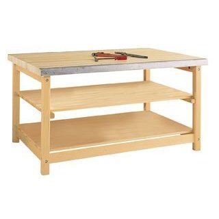 Diversified Woodcraft SMB 540 Solid Maple Wood Sheet Metal Bench, 2 1/4" Maple Top, 60" Width x 31 1/4" Height x 40" Depth Science Lab Benches