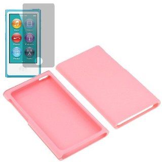 BW Rubberized Protector Hard Shield Cover Snap On Case for Apple iPod Nano 7th Gen + Fitted Screen Protector  Baby Pink : MP3 Players & Accessories