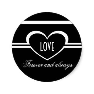 Simple Heart Stickers, Black and White