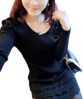 Autumn Blouse Lace Long Sleeved T shirt Around The Bottom at  Womens Clothing store: Fashion T Shirts