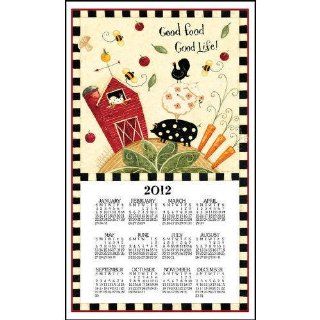Farm Animals Linen Kitchen Towel Calendar 2012 : Wall Calendars : Office Products