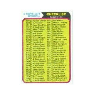 1974 Topps #637 Checklist 529 660   VG EX Sports Collectibles