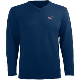 Antigua Mens Columbus Blue Jackets Ambassador Knit V Neck Sweater   Size: