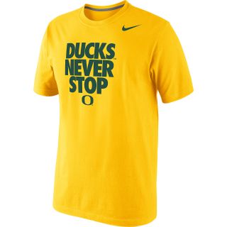 NIKE Mens Oregon Ducks Ducks Never Stop Verbiage Short Sleeve T Shirt   Size: