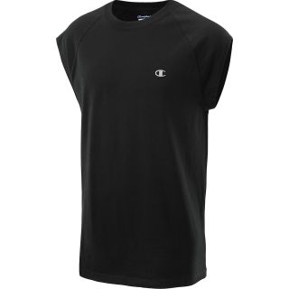 CHAMPION Mens Jersey Cap Sleeve T Shirt   Size: 2xl, Black