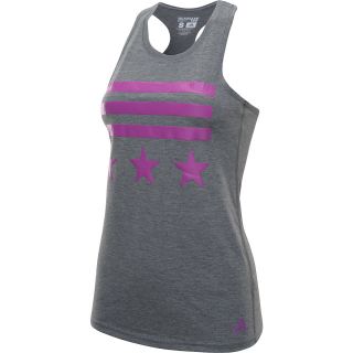 adidas Womens Bars and Stars Tank Top   Size: Large, Grey/pink