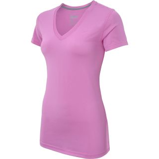 NIKE Womens Legend V Neck T Shirt   Size: Medium, Red Violet/grey