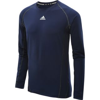 adidas Mens TechFit Fitted Long Sleeve T Shirt   Size: Large, Collegiate Navy