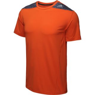 adidas Mens TechFit Fitted Short Sleeve T Shirt   Size: Large, Orange/heather