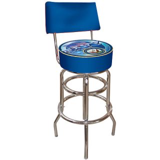 Trademark Global United States Navy Padded Bar Stool with Back (MIL1100 USN)