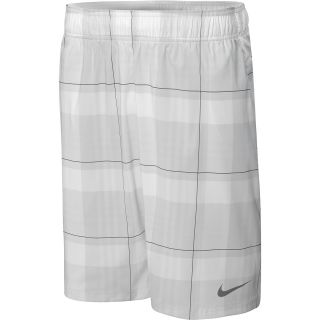 NIKE Mens Gladiator 10 Plaid Tennis Shorts   Size: Large, Geyser Grey/white