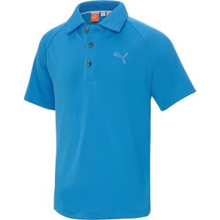 PUMA Boys Solid Tech Short Sleeve Golf Polo   Size: Large, Blue