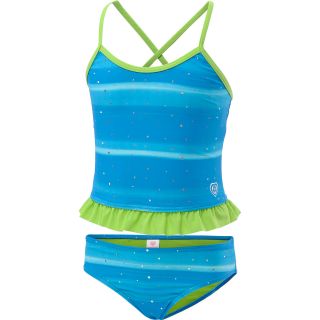 LAGUNA Toddler Girls Shiny 2 Piece Swimsuit   Size: 3t, Turquoise