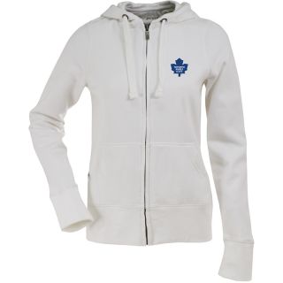 Antigua Womens Toronto Maple Leafs Signature Hooded White Full Zip Sweatshirt  