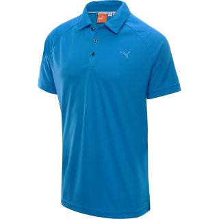 PUMA Mens Tech Raglan Short Sleeve Golf Polo   Size: Medium, Blue