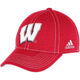 adidas Mens Wisconsin Badgers Structured Fitted Flex Cap   Size: L/xl