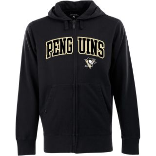 Antigua Mens Pittsburgh Penguins Full Zip Hooded Applique Sweatshirt   Size: