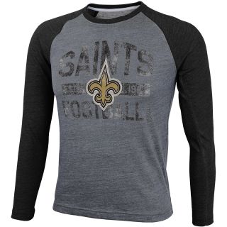 NFL Team Apparel Youth New Orleans Saints Tri Blend Raglan Long Sleeve T Shirt  