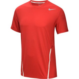 NIKE Mens Power UV Short Sleeve Tennis T Shirt   Size Medium, Gym Red/grey