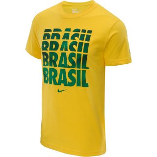 NIKE Mens Brasil Core Type Short Sleeve T Shirt   Size: Small, Varsity Maize