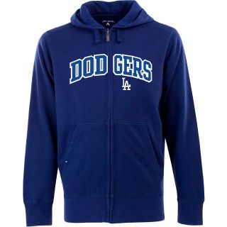 Antigua Mens Los Angeles Dodgers Full Zip Hooded Applique Sweatshirt   Size: