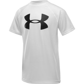 UNDER ARMOUR Boys Big Logo Tech T Shirt   Size: Large, White/black