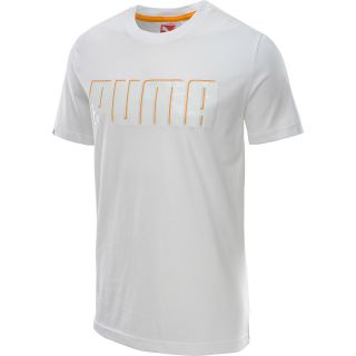 PUMA Mens Logo Short Sleeve T Shirt   Size Medium, White