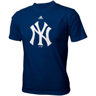 adidas Youth New York Yankees Team Logo Short Sleeve T Shirt   Size: Large, Navy