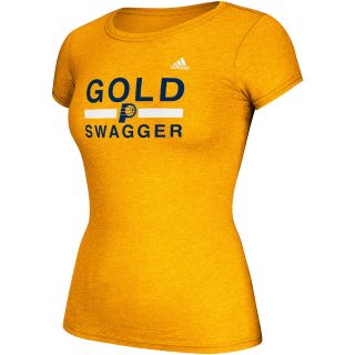 adidas Womens Indiana Pacers Gold Swagger Short Sleeve T Shirt   Size: Large,