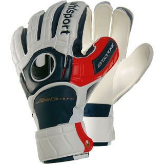 uhlsport Ergonomic Soft Keeper Gloves   Size: 5, White/navy/red (1000778 01 05)