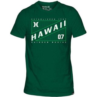 HURLEY Mens Hawaii Rainbow Warriors Premium Crew T Shirt   Size: Large, Green