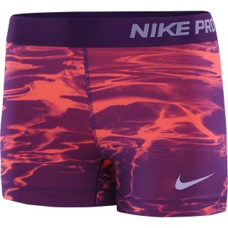 NIKE Womens Pro Printed 3 Shorts   Size Small, Grape/lilac