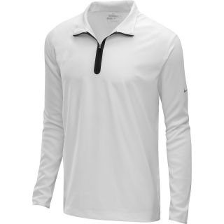NIKE Mens 1/2 Zip Banded Tech Golf Shirt   Size Small, White/silver