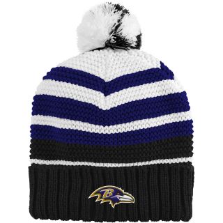 NFL Team Apparel Youth Baltimore Ravens Cuffed Pom Knit Girls Hat   Size: Youth