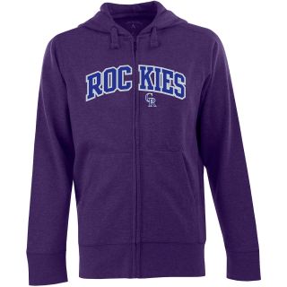 Antigua Mens Colorado Rockies Full Zip Hooded Applique Sweatshirt   Size: